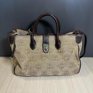 VTG Y2K Dooney and Bourke Donegal Crest Satchel Tote Large Work Tote City Bag